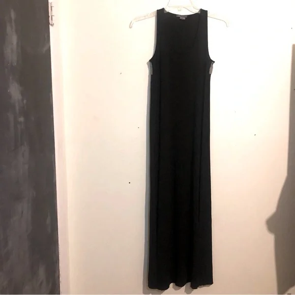 Vince Chambray Maxi Tank Top Dress w/ Gray Textured Fabric in Top Back, size M. - Picture 2 of 8